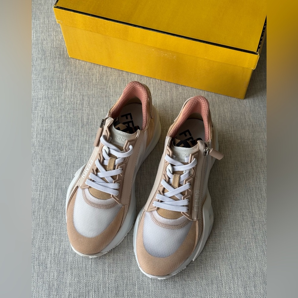 NIB Fendi Pink and White Sneakers